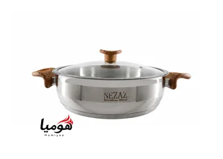 تابه نزاز تک استیل سایز 20 دسته چوب هومیا