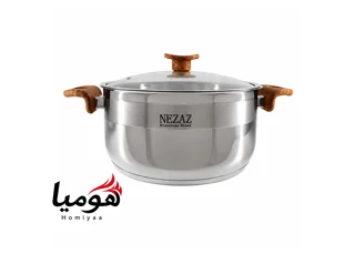 قابلمه نزاز کف چدن دسته چوبی سایز 32 هومیا