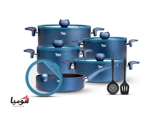 سرویس قابلمه ۱۲ پارچه گرانیتی تیارا آبی مدل Selin-Blue